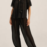 Egeria Black Silk Pants