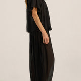 Egeria Black Silk Pants