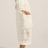 Delian White Eyelet Coat