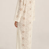 Hestia White Eyelet Caftan