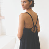 Raven Black Eyelet Linen Dress