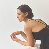 Raven Black Eyelet Linen Dress