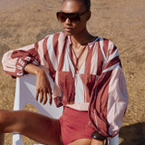 Tyro Pink & Brown Sarong Blouse