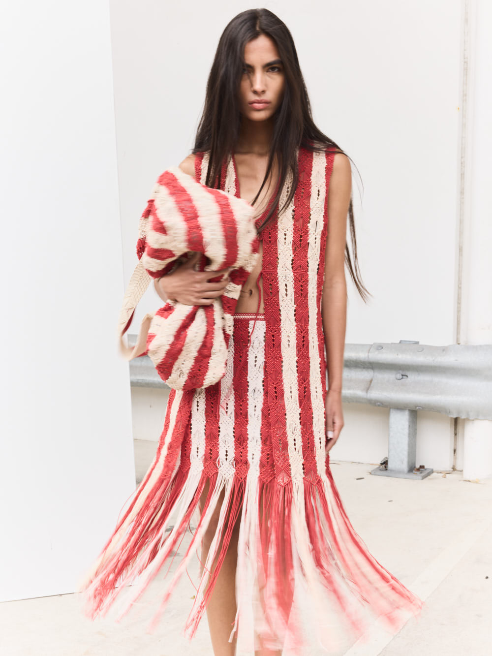 ILIO NEMA Red & Cream Macrame