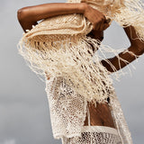Hela White Crochet Skirt