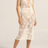 Flora White Crochet Vest