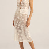 Hela White Crochet Skirt