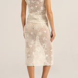Flora White Crochet Vest