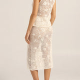 Flora White Crochet Vest