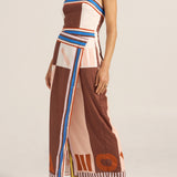 Aethra Pink & Brown Sarong Dress