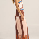 Aethra Pink & Brown Sarong Dress