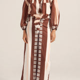 Creon Pink & Brown Sarong Skirt