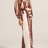 Tyro Pink & Brown Sarong Blouse