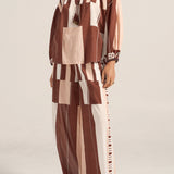 Tyro Pink & Brown Sarong Blouse
