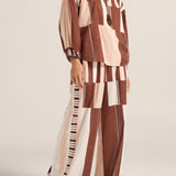 Clio Pink & Brown Sarong Pants