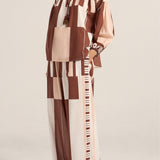 Clio Pink & Brown Sarong Pants