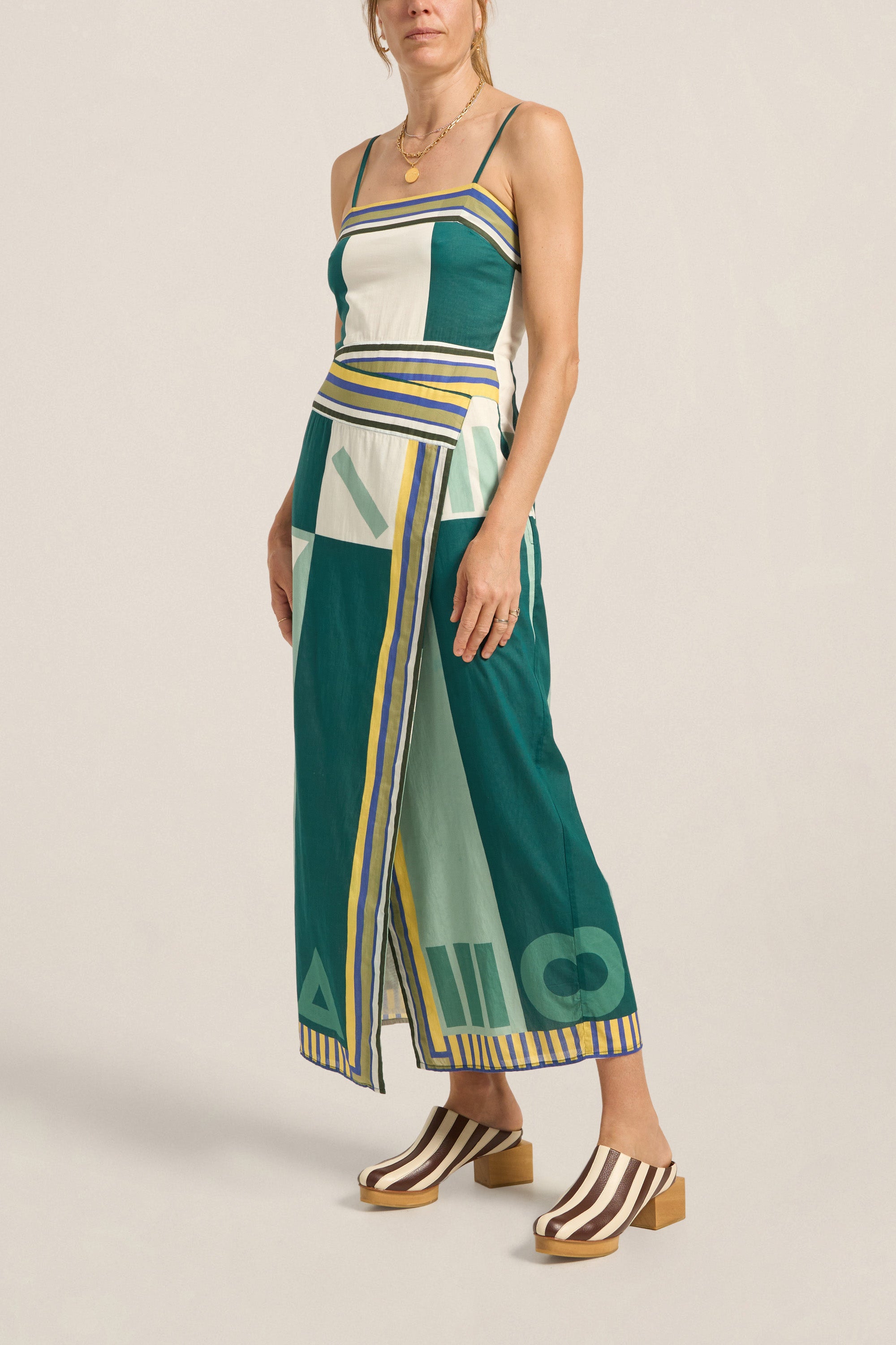 ILIO NEMA Aethra Green Sarong Voile Dress