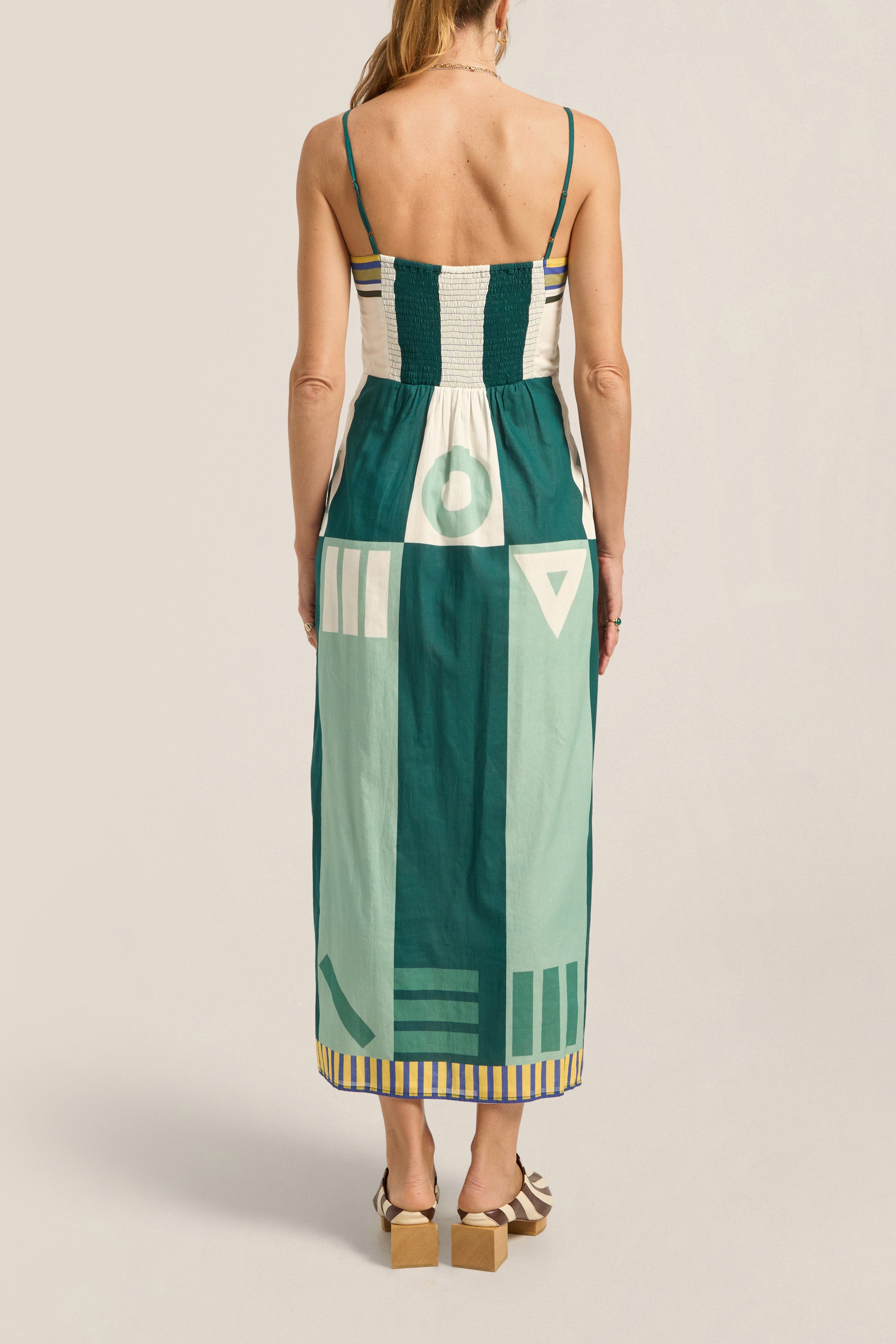 ILIO NEMA Aethra Green Sarong Voile Dress back