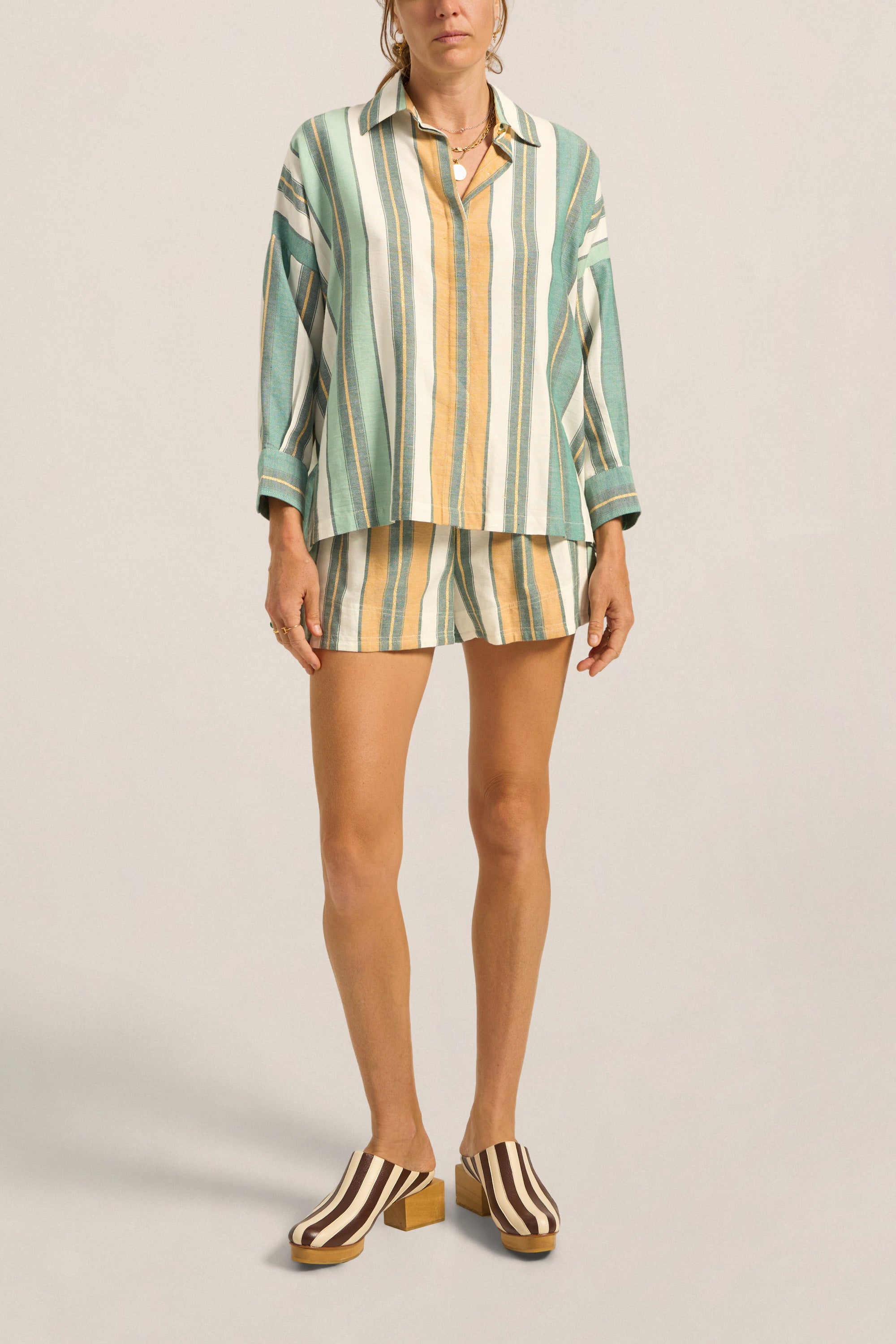 ILIO NEMA Cronos Green Fez Stripe Shirt