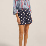 Plato Ditsy Tie Dye Denim Skirt