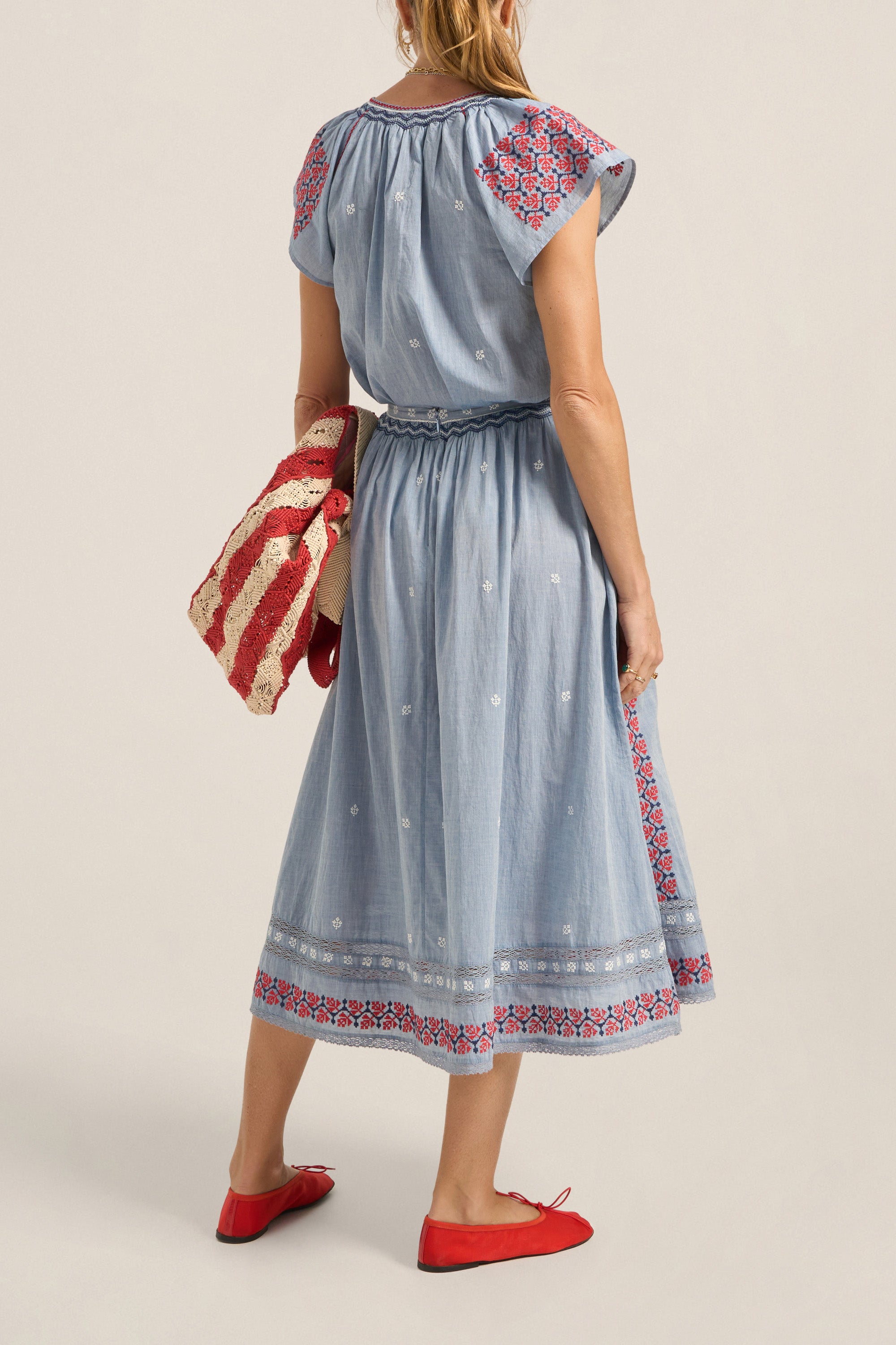 ILIO NEMA Abyla Blue Chambray Top BACK