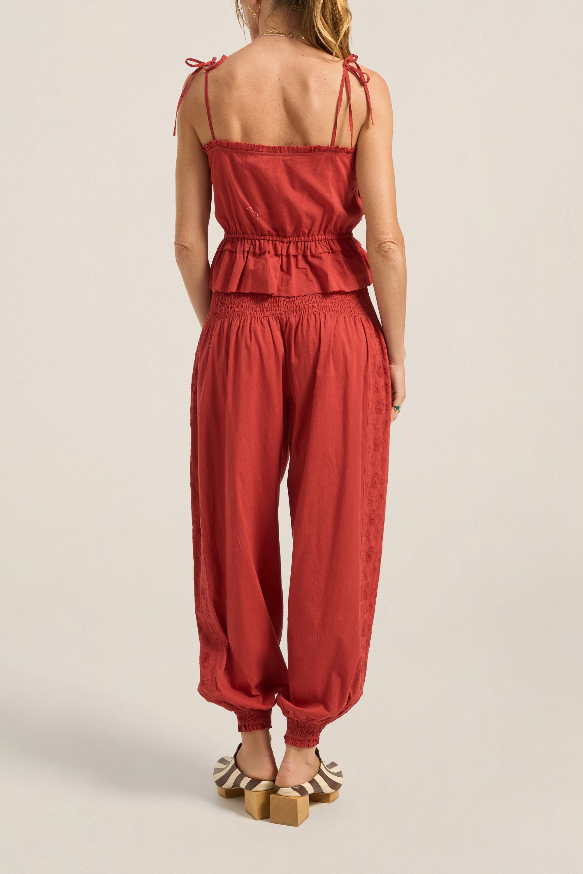 ILIO NEMA Freya Red Cotton Voile Cami BACK