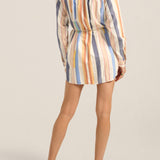 ILIO NEMA Arion Blue Broken Stripe Shirtdress BACK