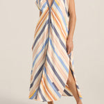 ILIO NEMA Cythera Blue Broken Stripe Caftan