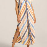 ILIO NEMA Cythera Blue Broken Stripe Caftan