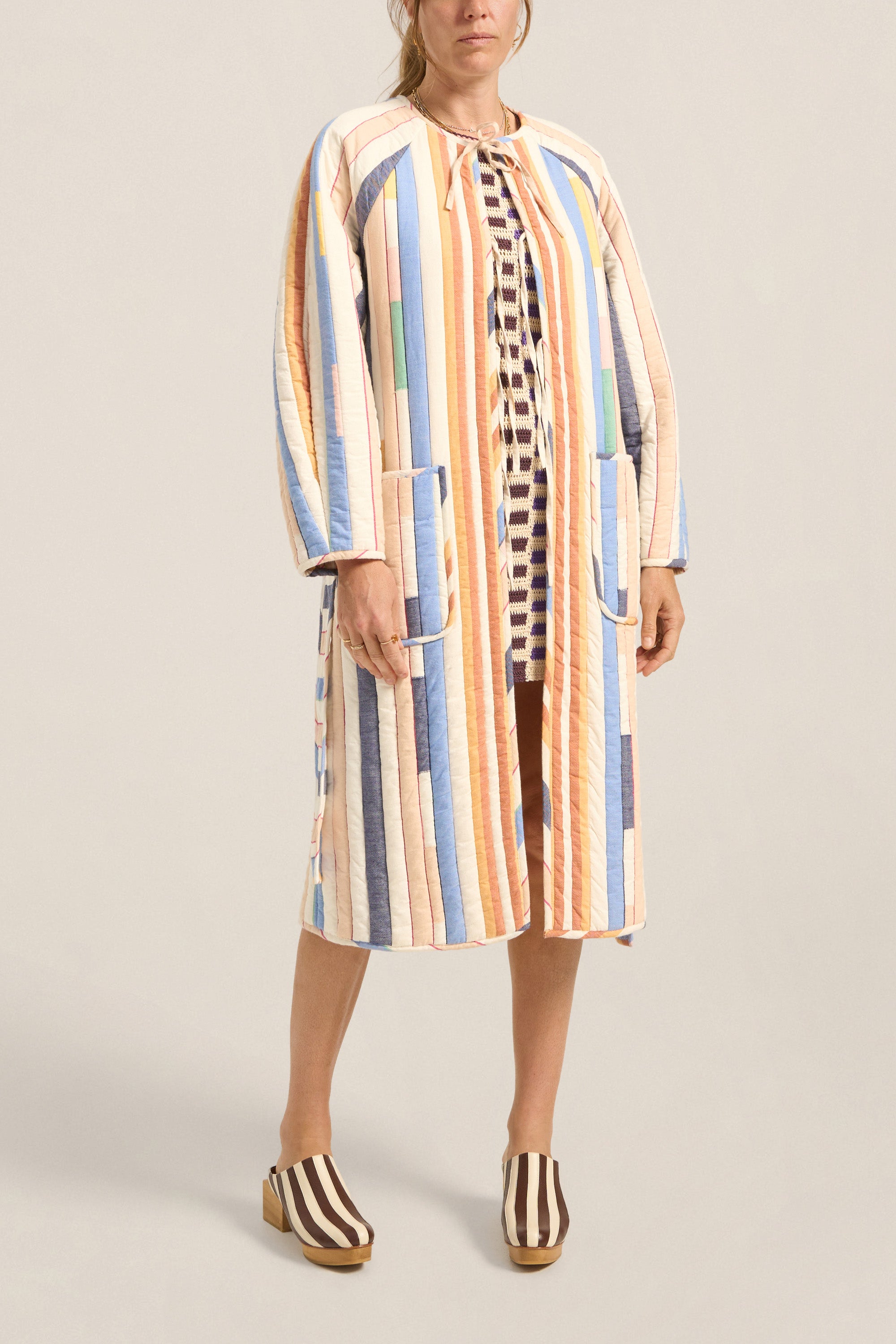 ILIO NEMA Ilus Blue Broken Stripe Coat