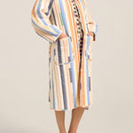 ILIO NEMA Ilus Blue Broken Stripe Coat pockets