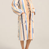 ILIO NEMA Ilus Blue Broken Stripe Coat pockets