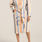 ILIO NEMA Ilus Blue Broken Stripe Coat front