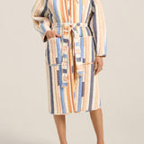 ILIO NEMA Ilus Blue Broken Stripe Coat front