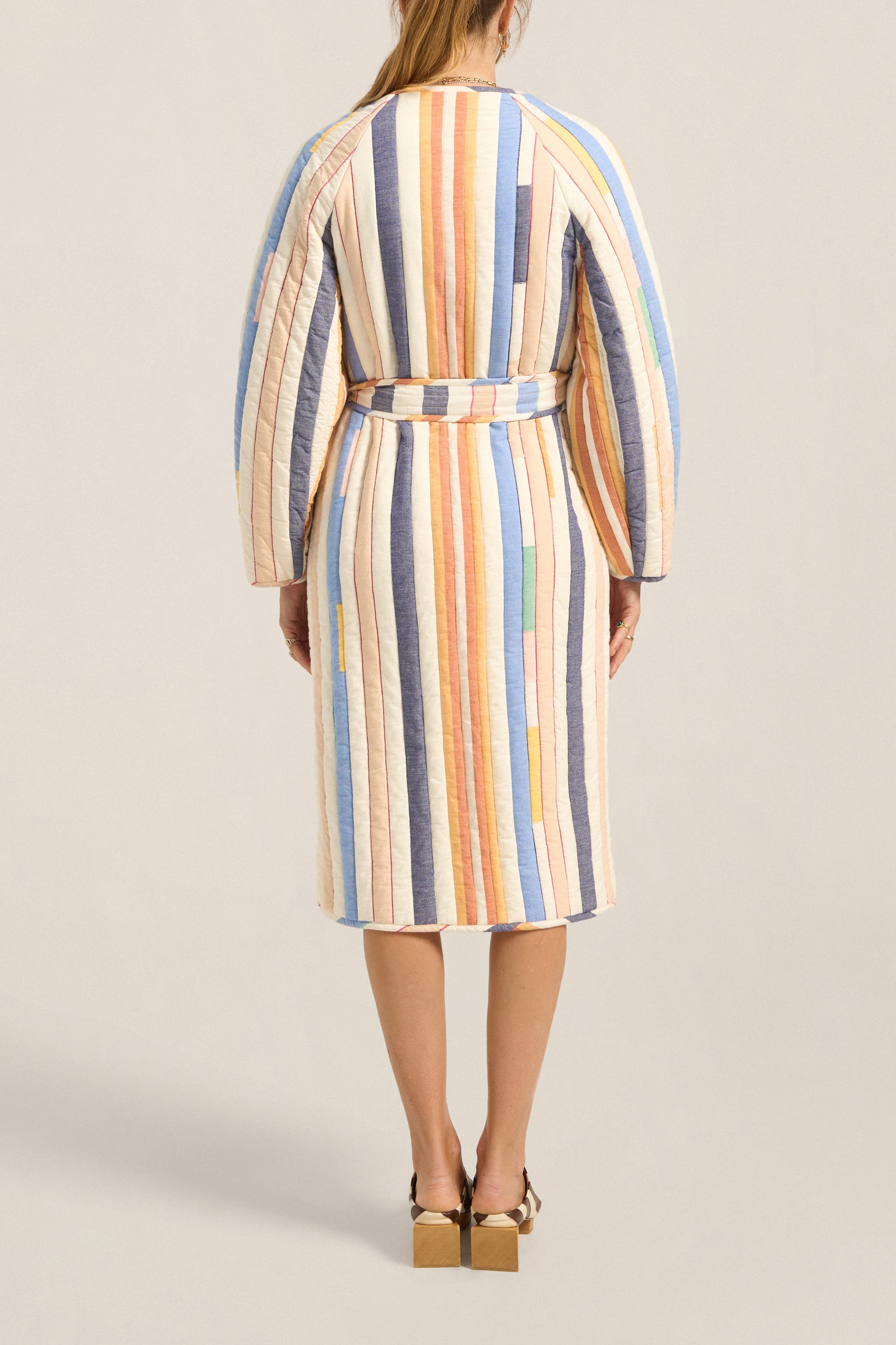 ILIO NEMA Ilus Blue Broken Stripe Coat back