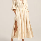 Priam Cream Moroccan Boucle Caftan