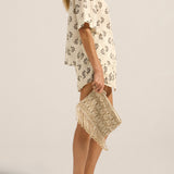Macrame Fringe Clutch