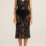 Hela Black Crochet Skirt