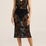 Hela Black Crochet Skirt