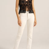 Flora Black Crochet Vest