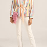 Apollo Heraklion Stripe Quilted Kimono Jacket
