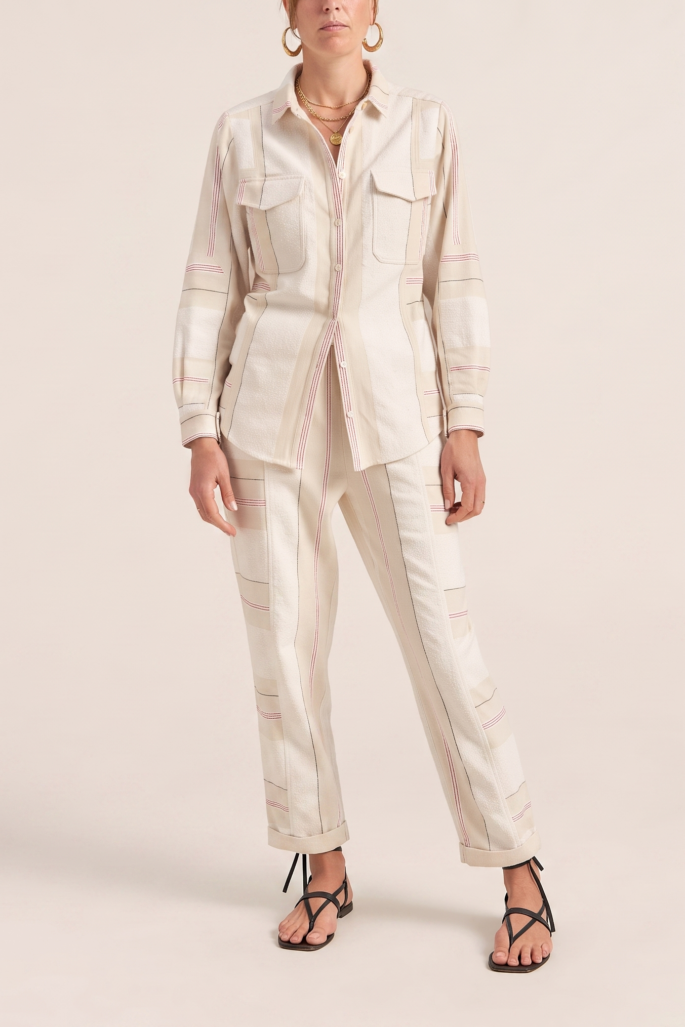 ILIO NEMA Paris Cream Boucle Stripe Shirt