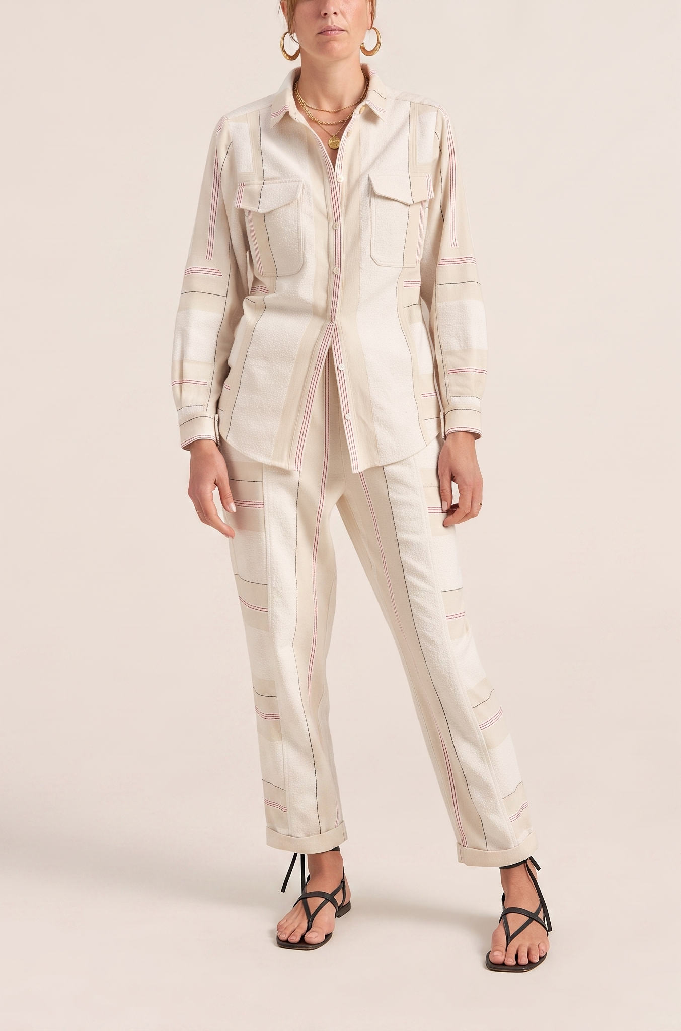 ILIO NEMA Paris Cream Boucle Stripe Shirt