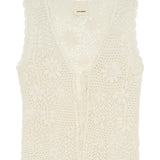 Flora White Crochet Vest