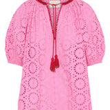 Lucidia Red & Pink Eyelet Top