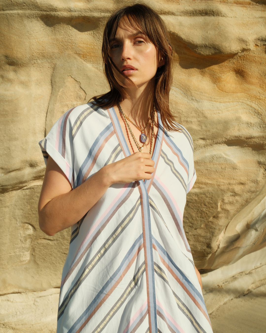 ILIO NEMA Cythera Thessa Stripe Caftan