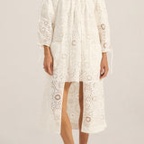 Delian White Eyelet Coat