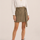 Olive Prometheus Wrap Mini Skirt