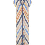 ILIO NEMA Cythera Blue Broken Stripe Caftan ghost