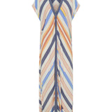 ILIO NEMA Cythera Blue Broken Stripe Caftan ghost